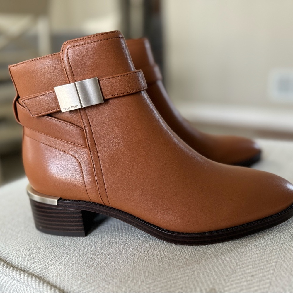 Calvin Klein Leather Dwayne Ankle Boots